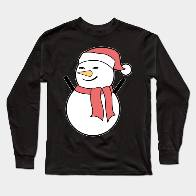 Cute Snowman Long Sleeve T-Shirt by Imutobi